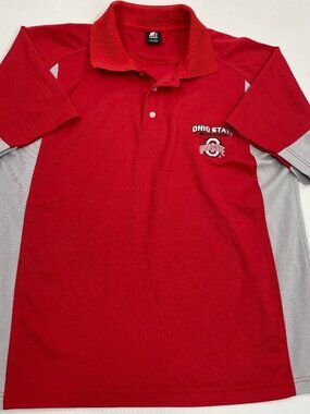 Ohio State Buckeyes Vintage Starter Red Embroidered Polo Shirt Men's L